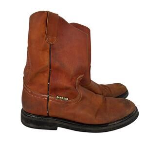 Caretta Leather Boots Brown Pull On Western Work Made in Mexico Mens Mex Size 28